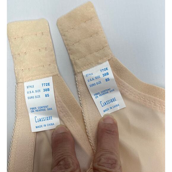 Classique NWT Wireless Pocket Bra 38B 772E Post Mastectomy Surgery Blush Beige. - Picture 3 of 6